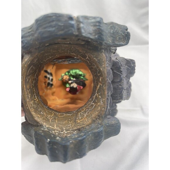 VINTAGE HALLOWEEN HAUNTED BAT HOUSE Ceramic Candle Holder  RARE - Picture 15 of 16